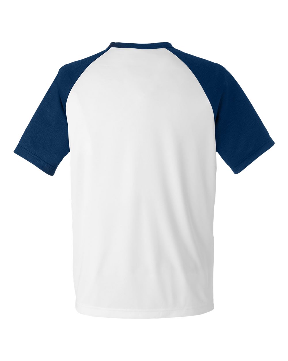 Rear View of White/ Sport Dark Navy Heather Unisex Zone Colorblock Raglan T-Shirt - TT62