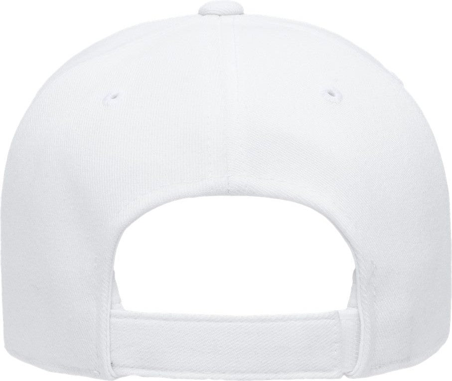 Rear View of White Structured Brushed Twill Cap - 6363V
