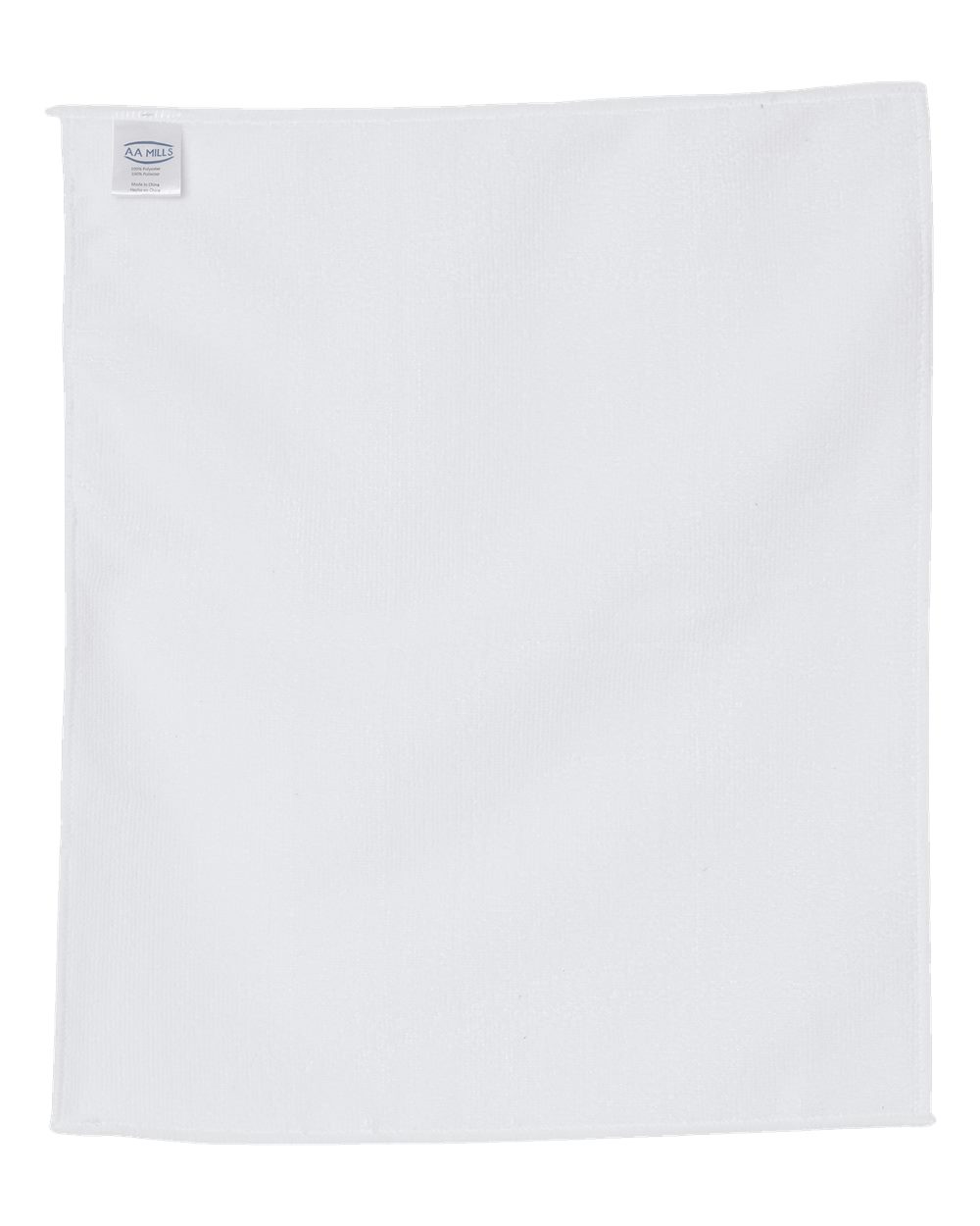 Rear View of White Sublimation Standard Rally Towel - PSB1518