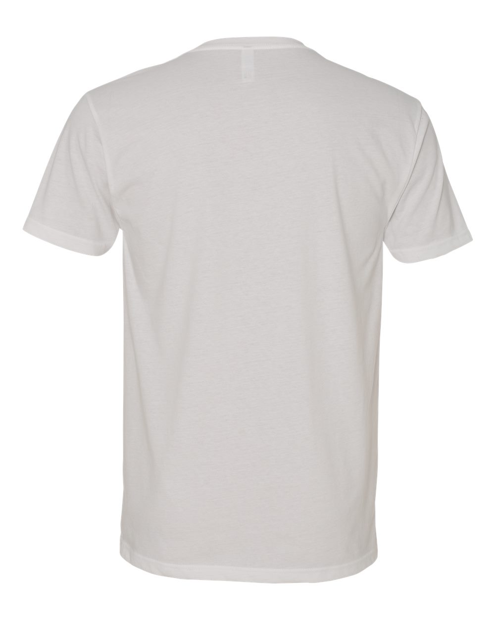 Rear View of White Sueded V-Neck T-Shirt - 6440