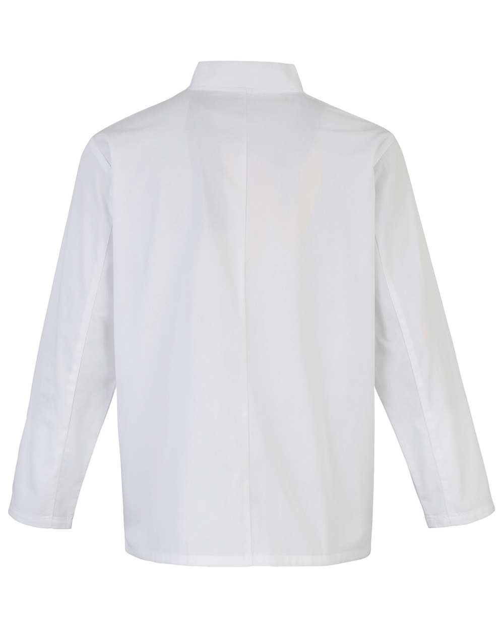 Rear View of White Ten Studded Front Chef Coat - RP665