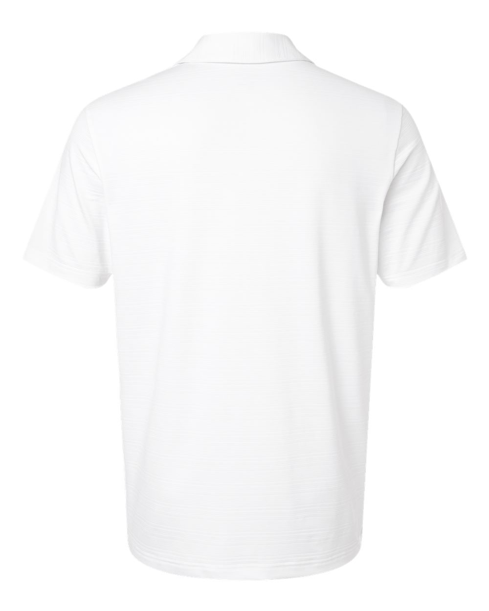 Rear View of White Textured Stripe Polo - A704