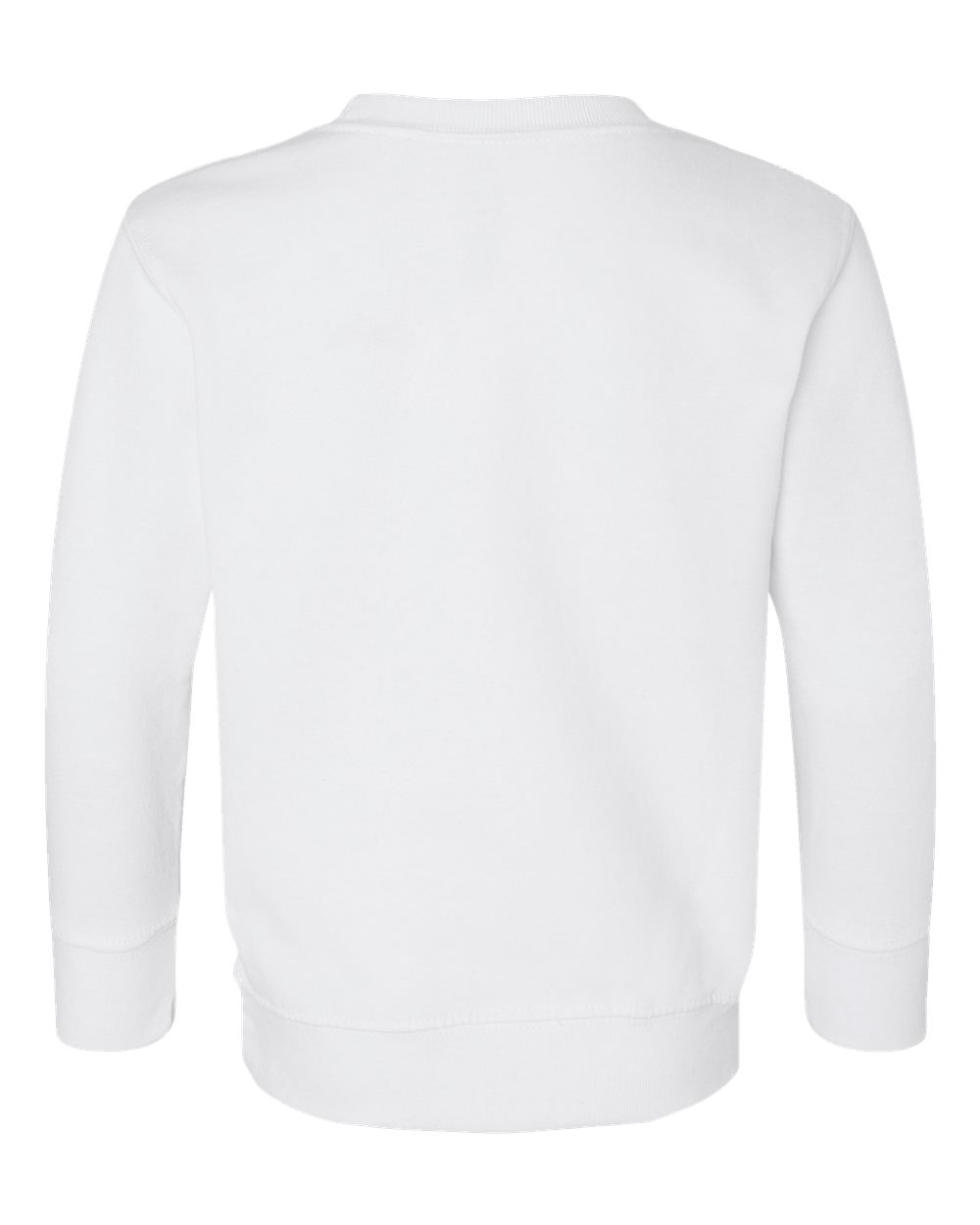 Rear View of White Toddler Fleece Crewneck Sweatshirt - 3317