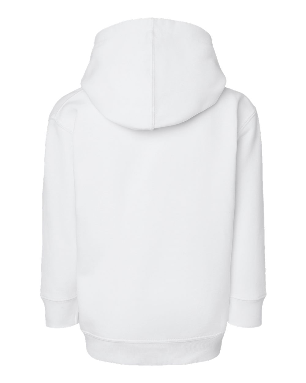 Rear View of White Toddler Full-Zip Fleece Hoodie - 3346