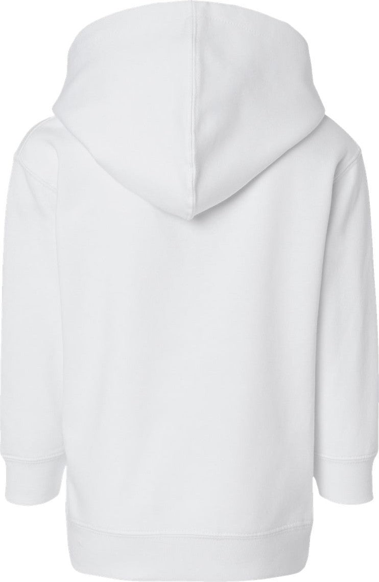 Rear View of White Toddler Pullover Fleece Hoodie - 3326