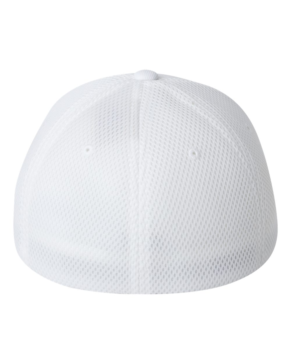 Rear View of White Ultrafiber Mesh Cap - 6533