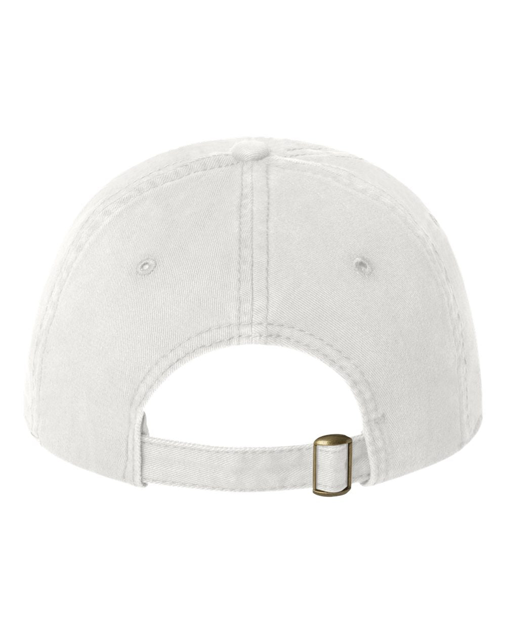 Rear View of White Unstructured Cap - AH35