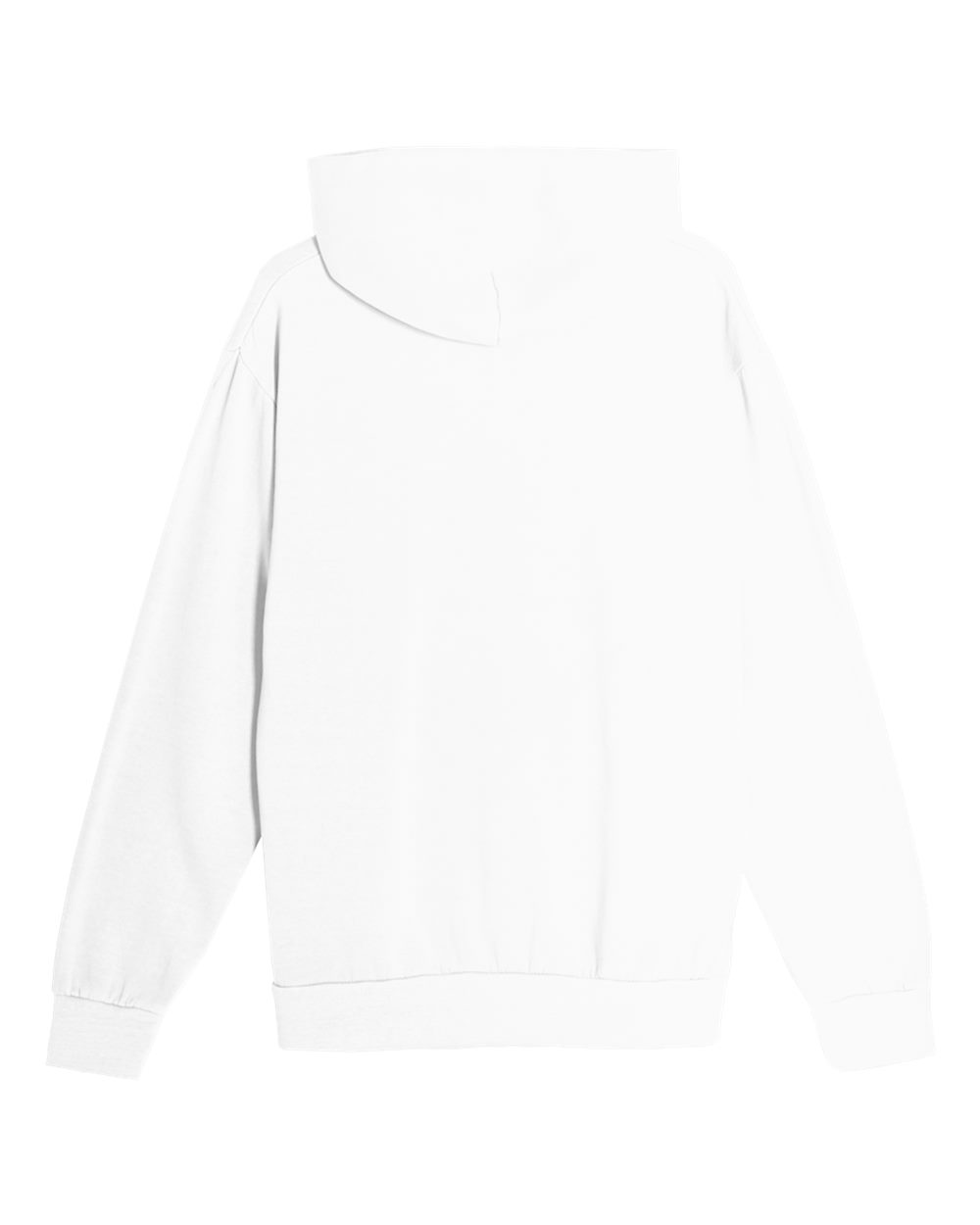 Rear View of White Urban Pullover Hooded Sweatshirt - LS16001