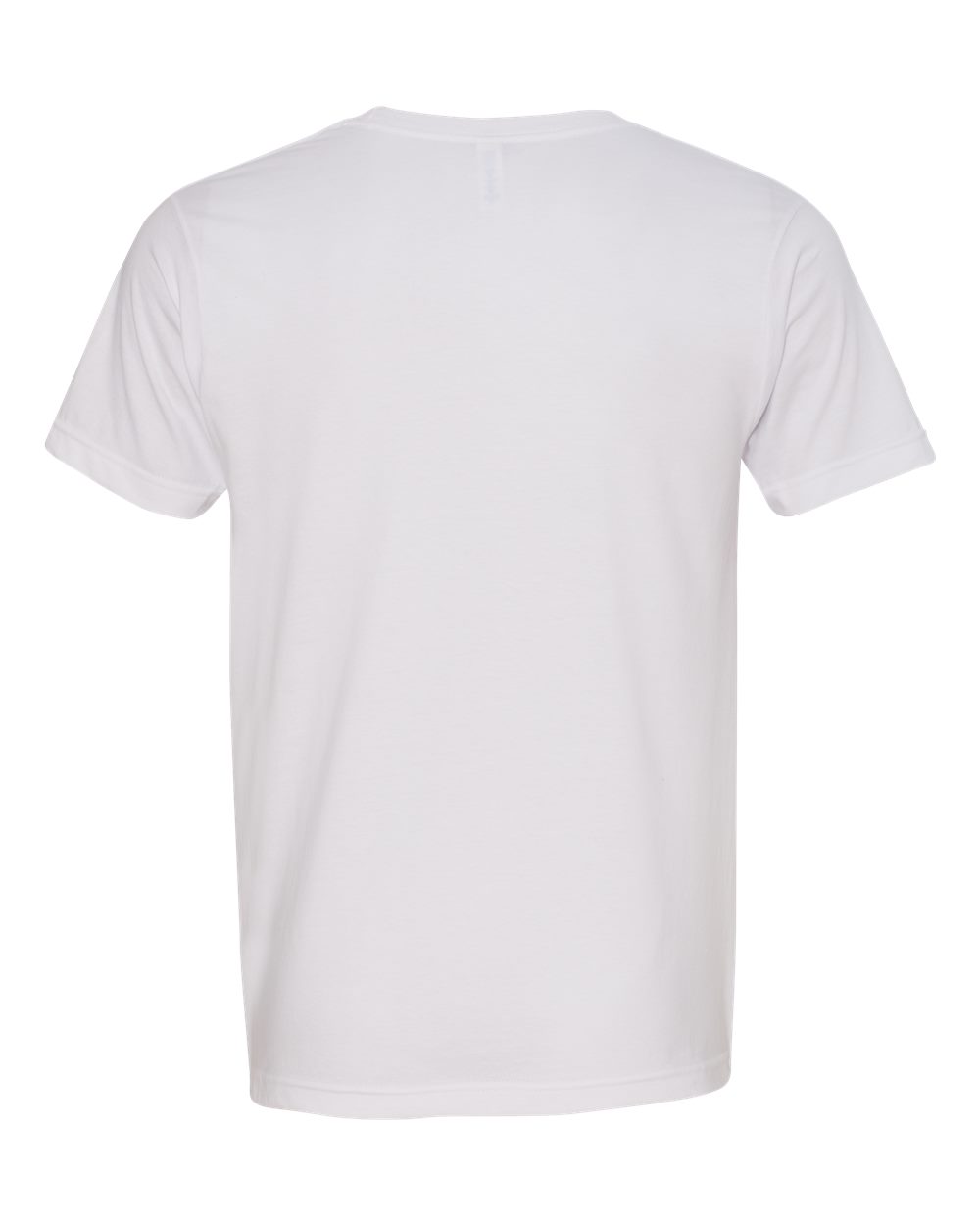 Rear View of White USA-Made Fine Jersey T-Shirt - 5000