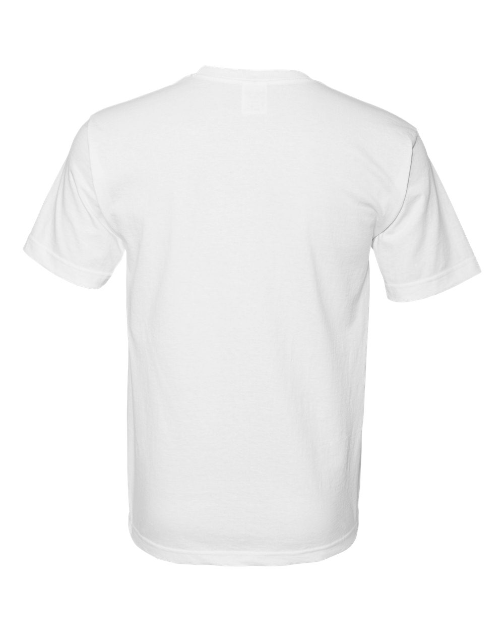 Rear View of White USA-Made Midweight T-Shirt - 5040