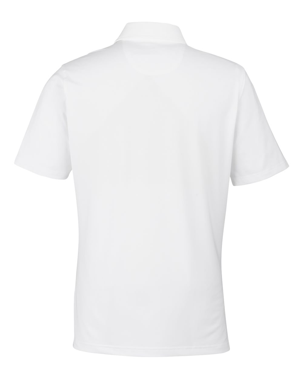 Rear View of White USA Made Tournament Solid Tech Polo - F31534
