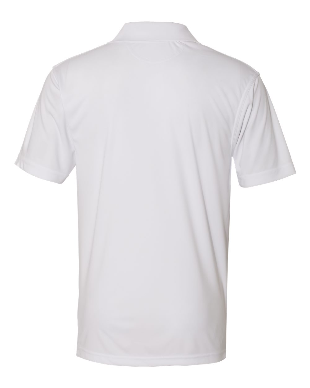 Rear View of White Value Polyester Polo - 0100