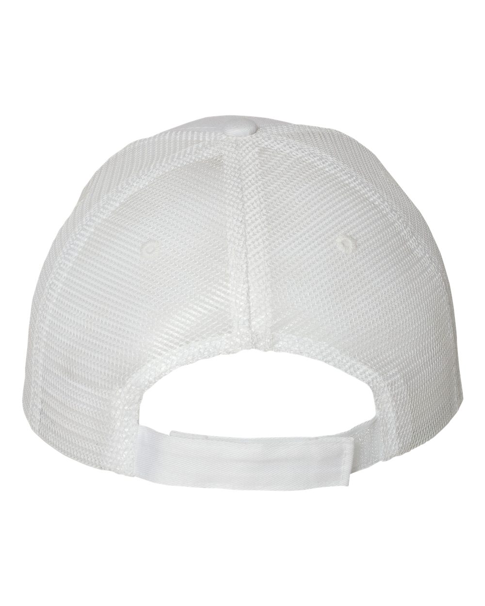 Front View of White/ White Sandwich Trucker Cap - S102