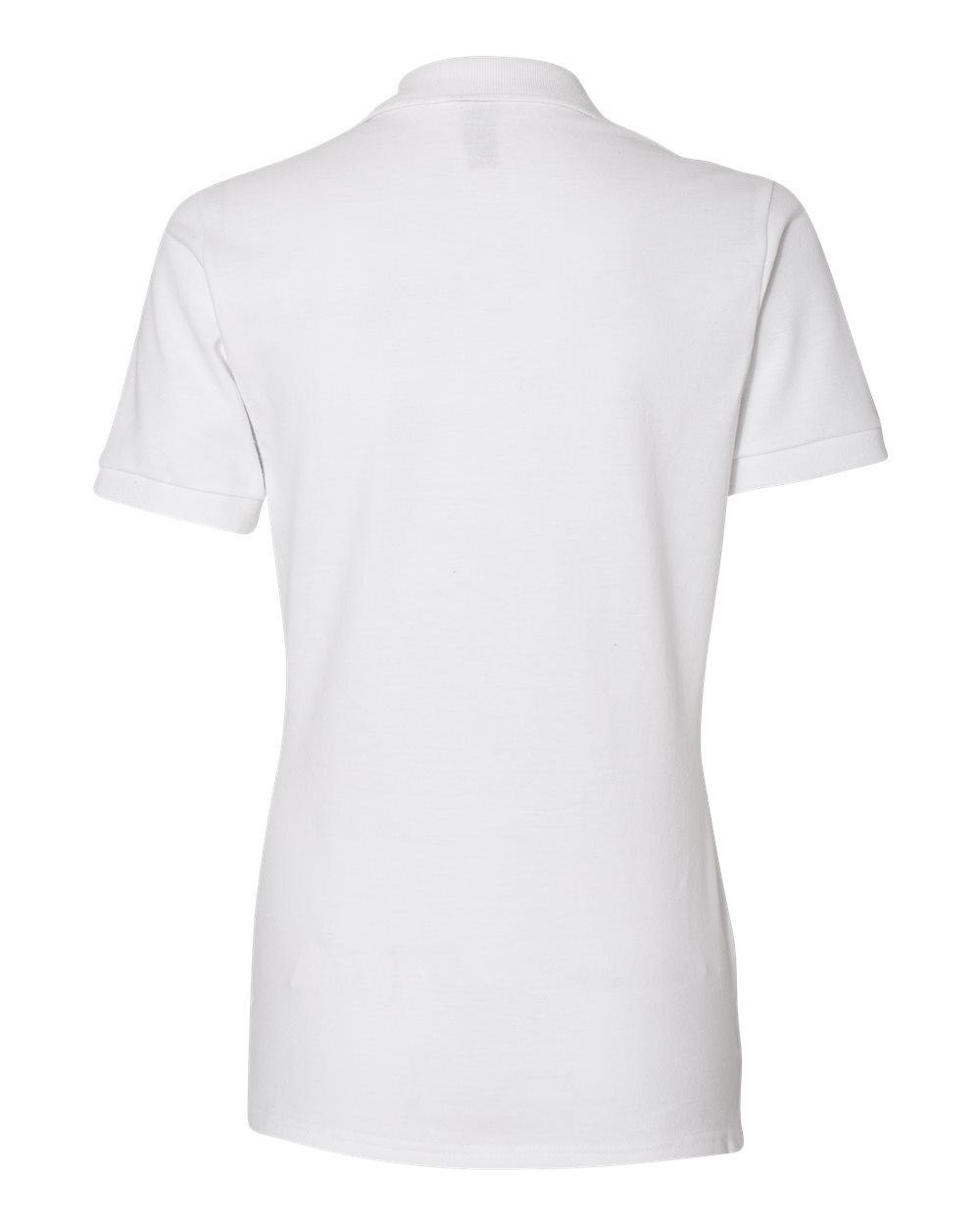 Rear View of White Women's 100% Ring-Spun Cotton Piqué Polo - 443W