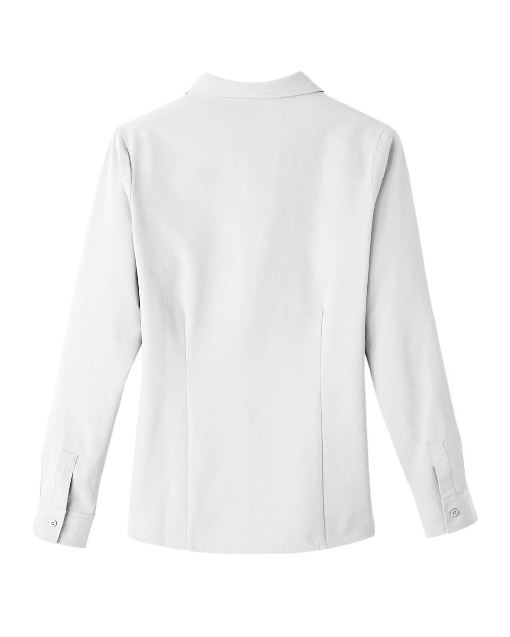 Rear View of White Women's Bradley Performance Woven Shirt - UC500W