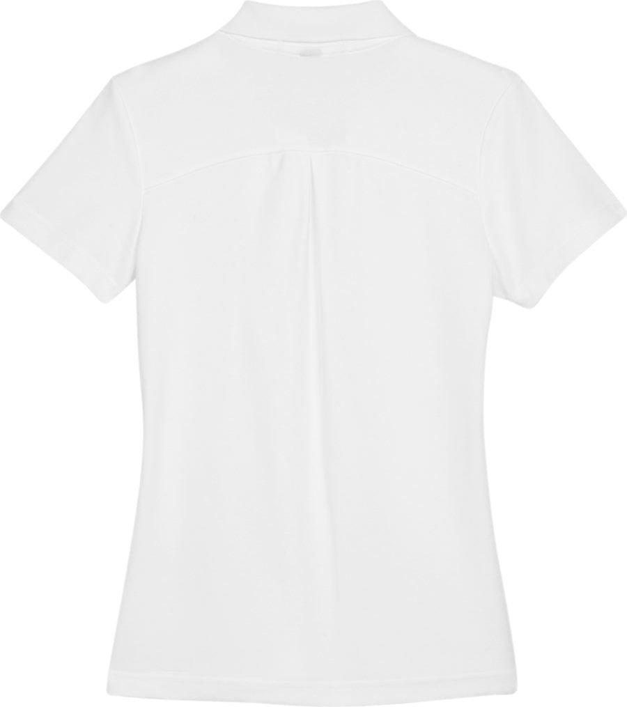 Rear View of White Women's CrownLux Performance® Plaited Polo - DG20W