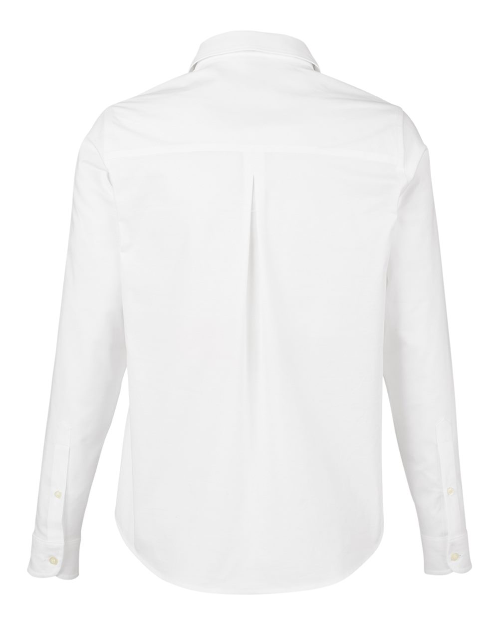 Rear View of White Women's CrownLux Performance® Spencer Poplin Dress Shirt - DG505W