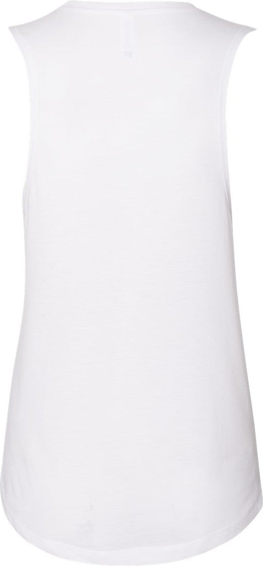 Rear View of White Women’s Festival Muscle Tank - 5013
