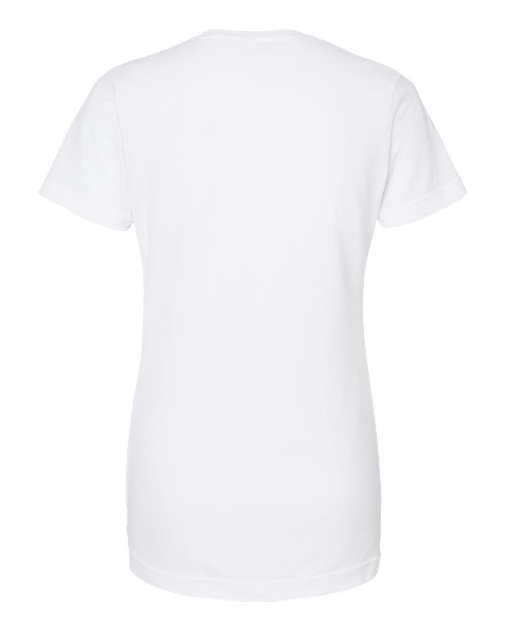 Rear View of White Women's Fine Jersey Classic Fit T-Shirt - 216