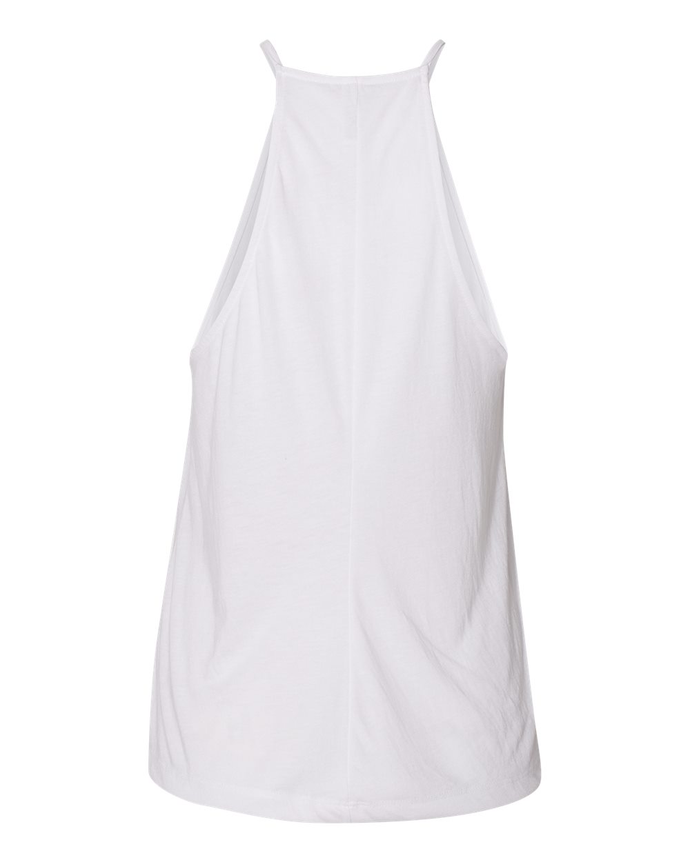 Rear View of White Women's Flowy High-Neck Tank - 8809