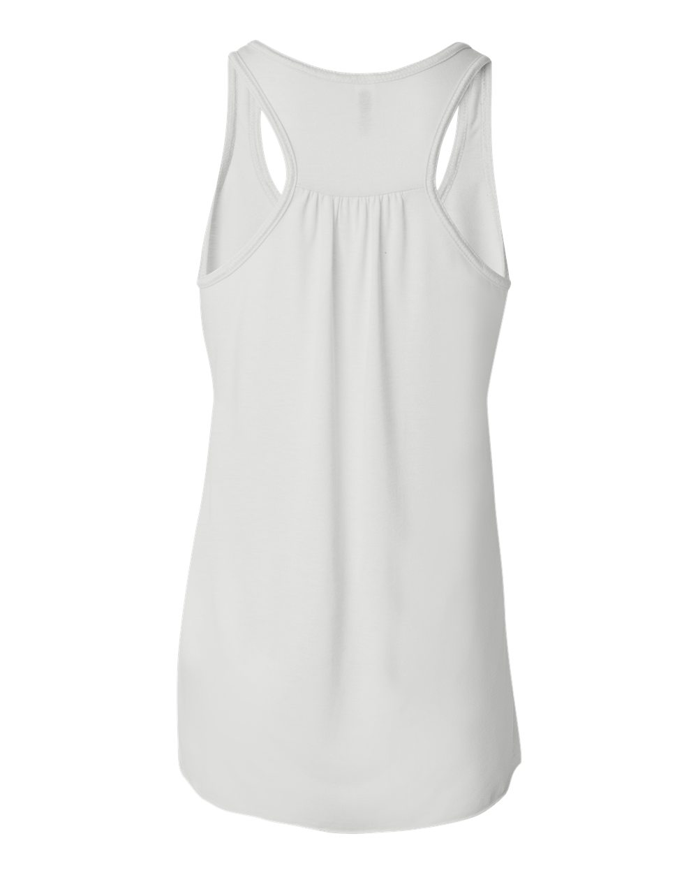 Rear View of White Women's Flowy Racerback Tank - 8800