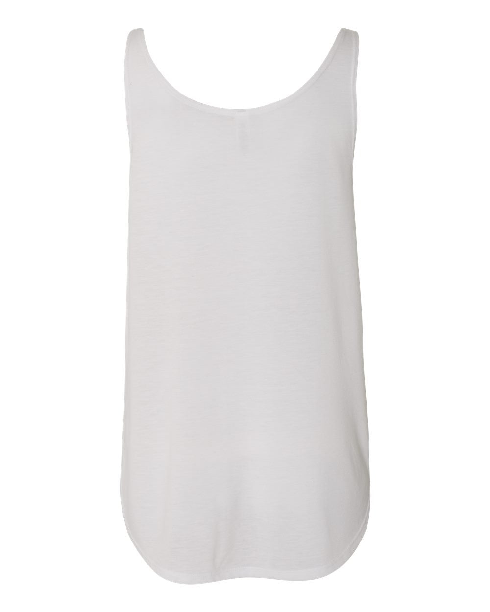 Rear View of White Women's Flowy Tank with Side Slit - 8802