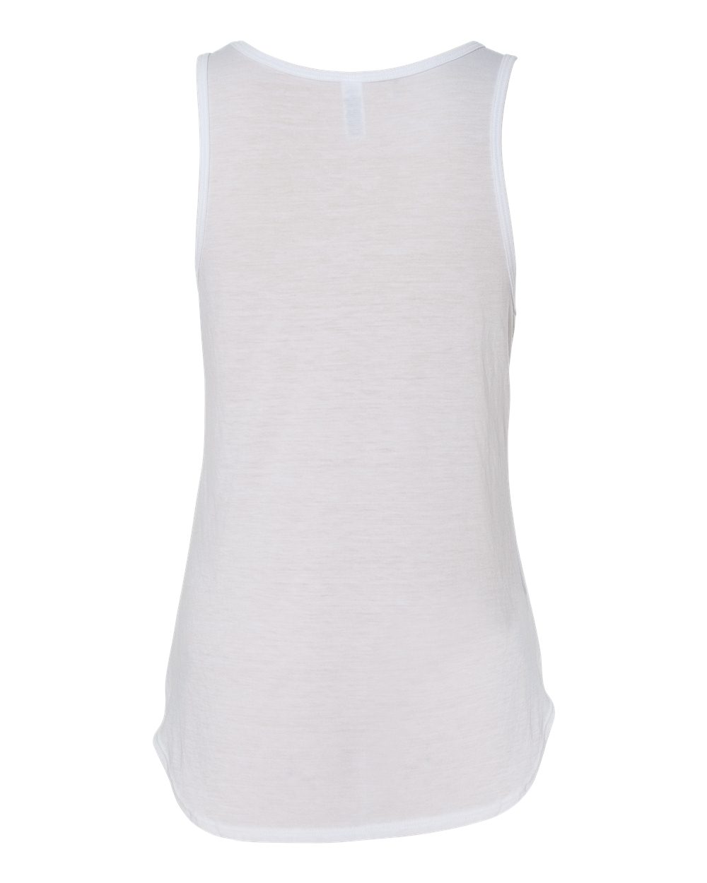 Rear View of White Women's Flowy V-Neck Tank - 8805