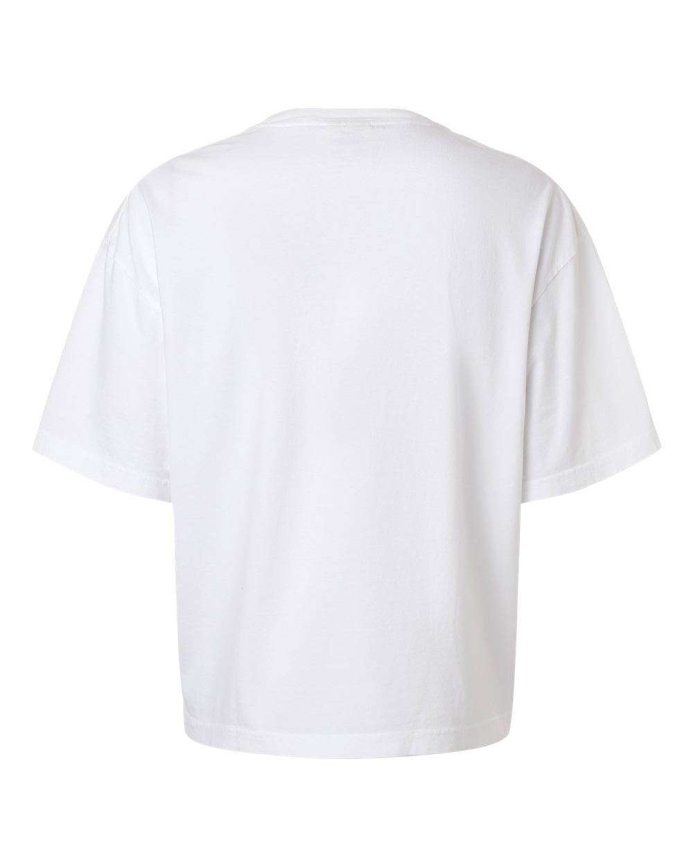Rear View of White Women's Heavyweight Boxy T-Shirt - 3023CL