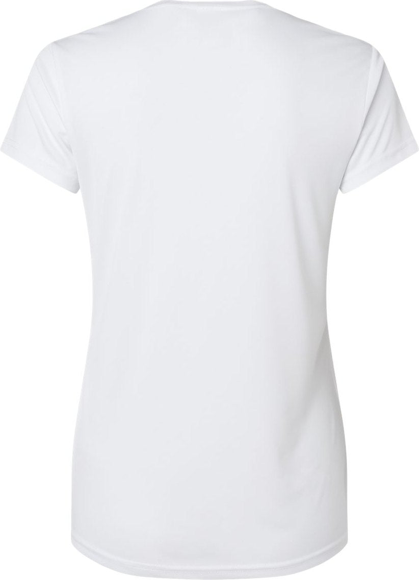 Rear View of White Women's Islander Performance T-Shirt - 204