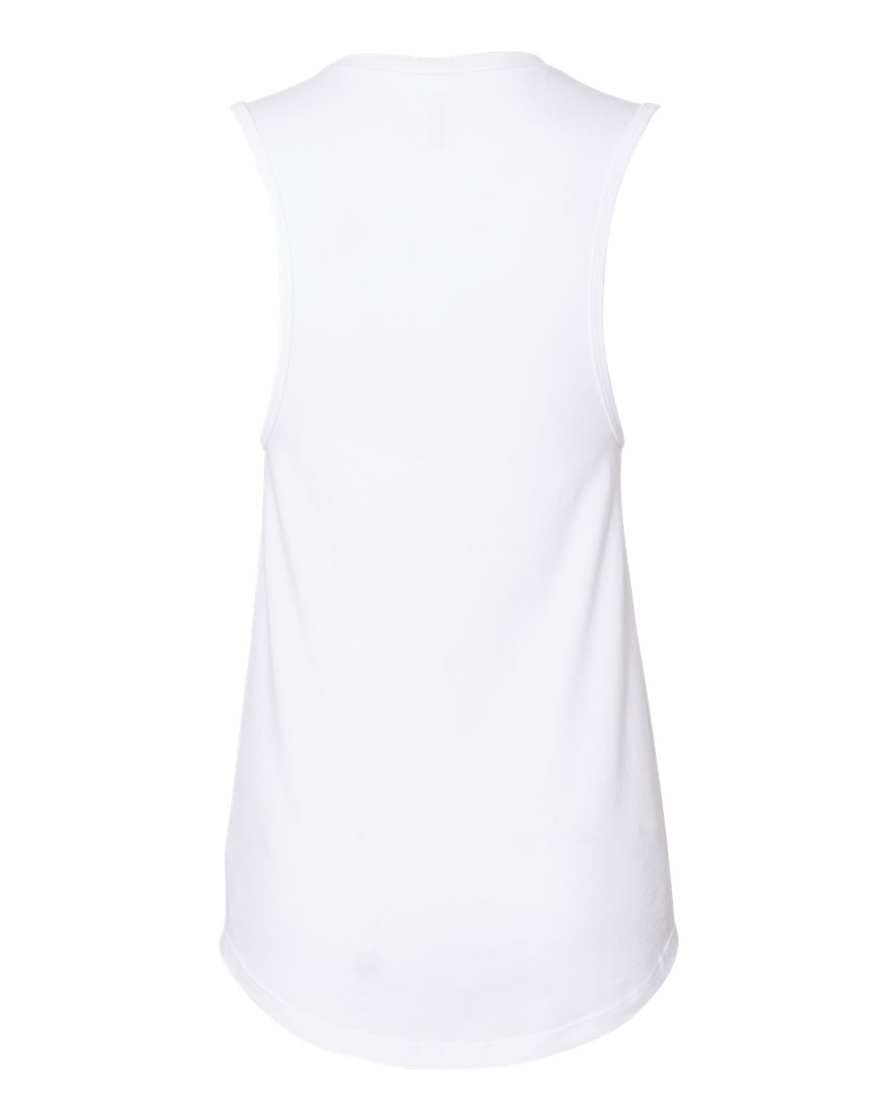 Rear View of White Women's Jersey Muscle Tank - 6003