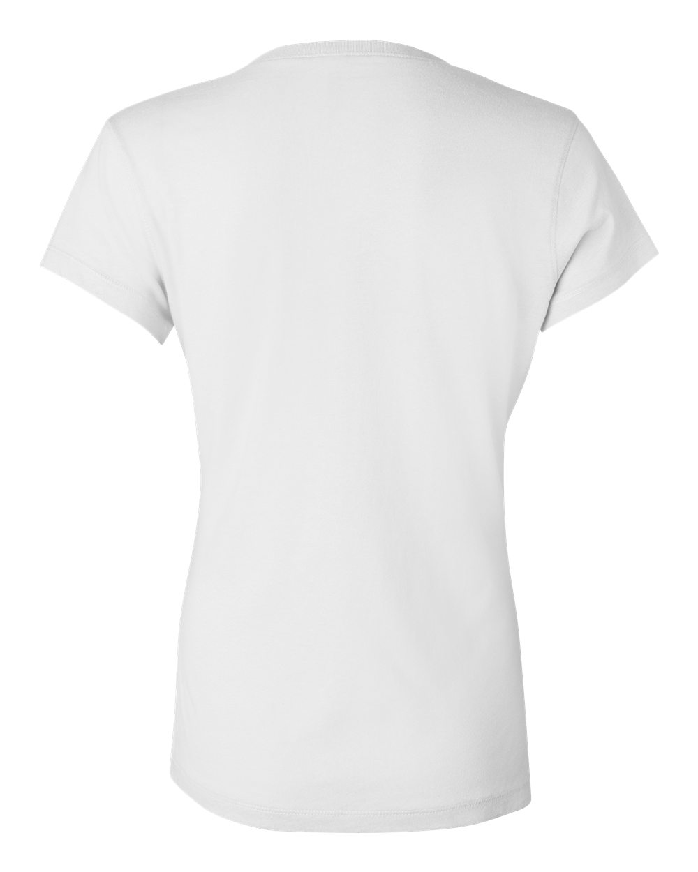 Rear View of White Women’s Jersey V-Neck Tee - 6005