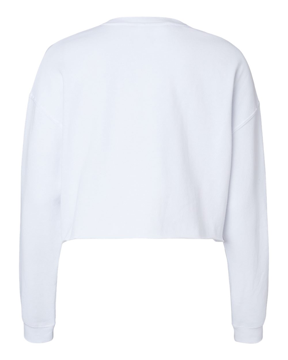 Rear View of White Women's Lightweight Crop Crewneck Sweatshirt - AFX24CRP