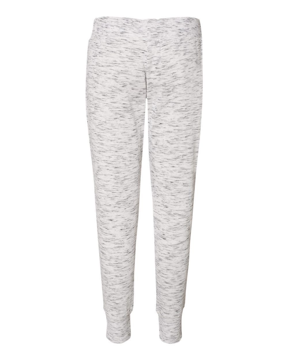 Rear View of White Women’s Mélange Fleece Joggers - 8675