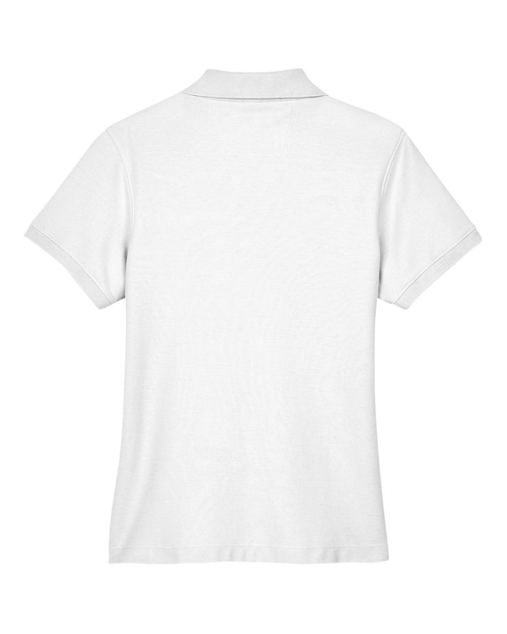 Rear View of White Women's Pima Piqué Polo - D100W