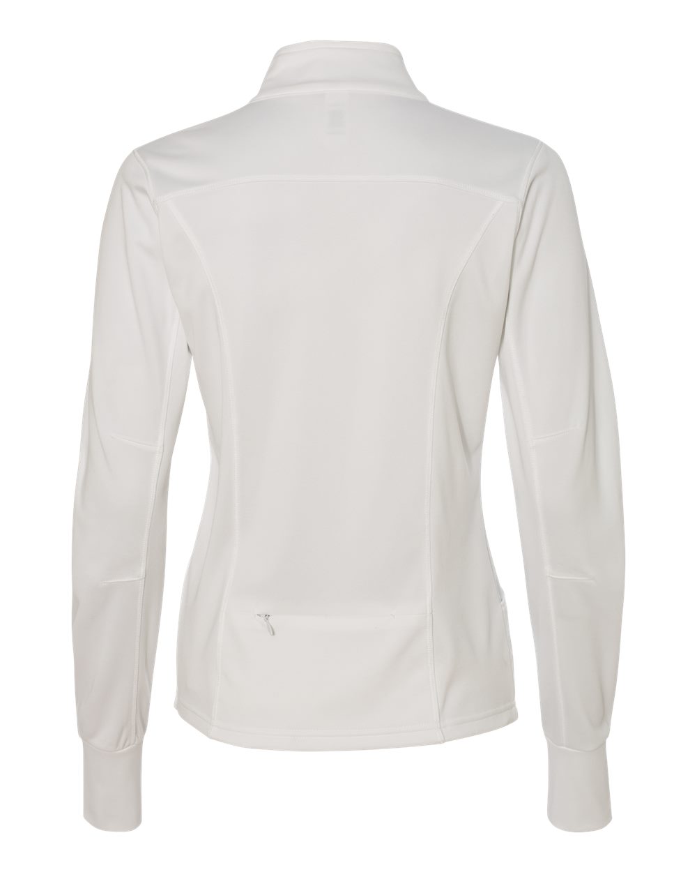 Rear View of White Women's Poly-Tech Full-Zip Track Jacket - EXP60PAZ