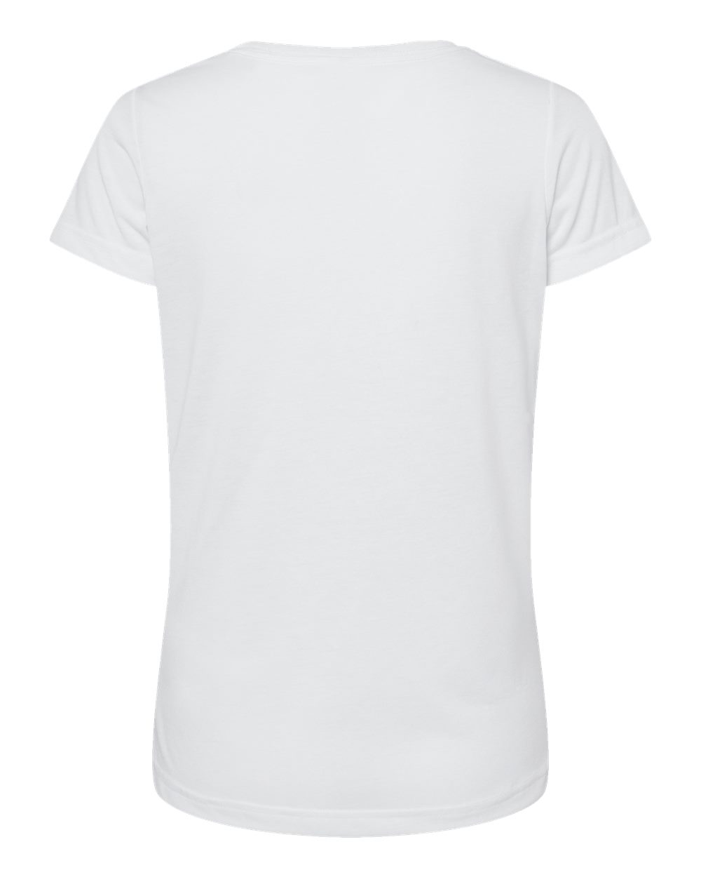 Rear View of White Women's Polyester Sublimation Tee - 1510