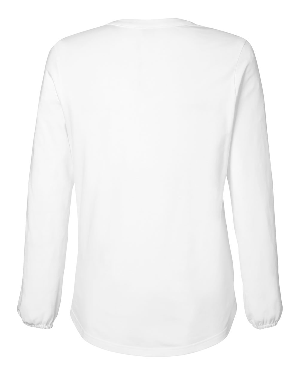 Rear View of White Women's Raleigh Half-Placket Knit Top - DP122W