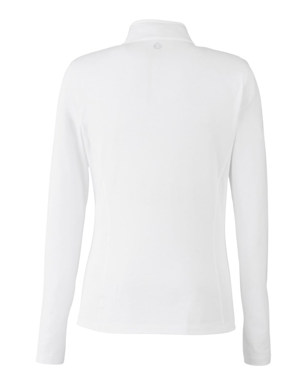 Rear View of White Women's Recess Quarter-Zip Pullover - TW300