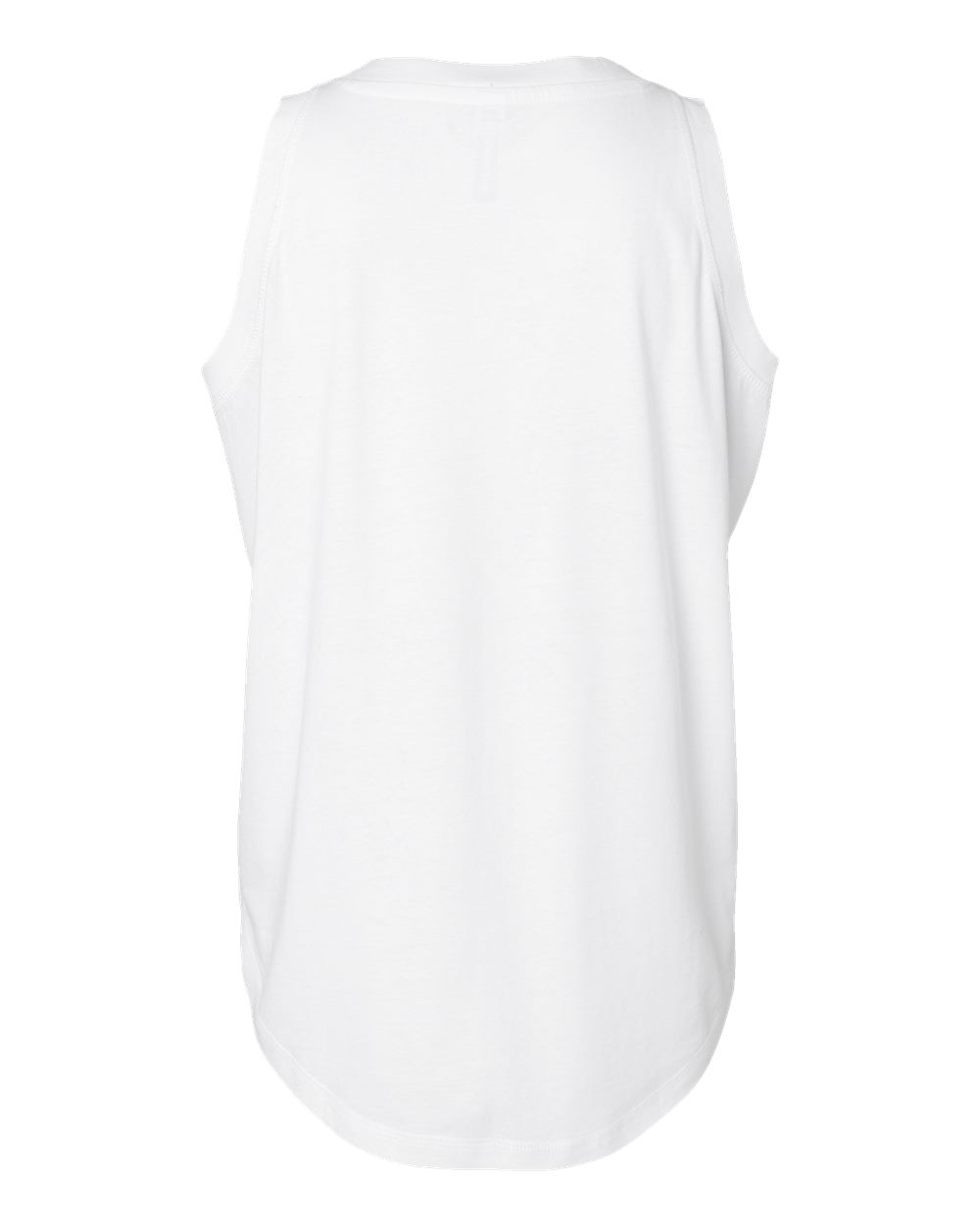 Rear View of White Women's Relaxed Fine Jersey Tank - 3592