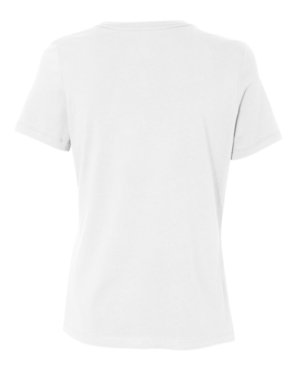 Rear View of White Women’s Relaxed Jersey Tee - 6400