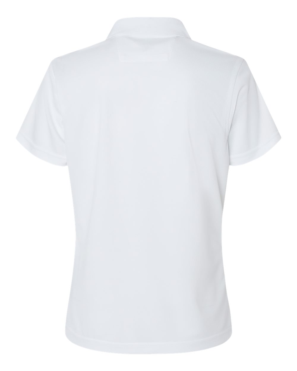 Front View of White Women's Saratoga Performance Mini Mesh Polo - 104