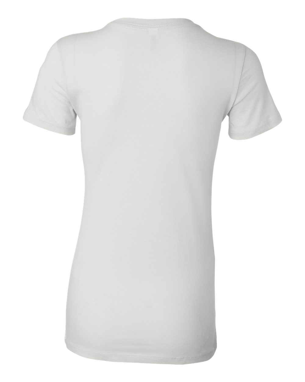 Rear View of White Women's Slim Fit Tee - 6004