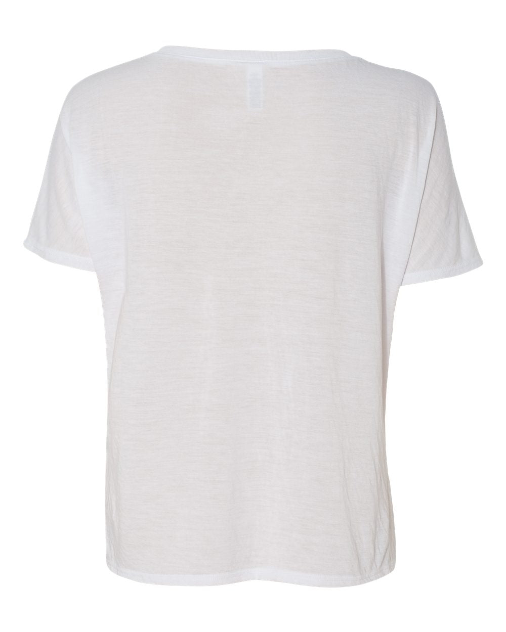 Rear View of White Women’s Slouchy V-Neck Tee - 8815