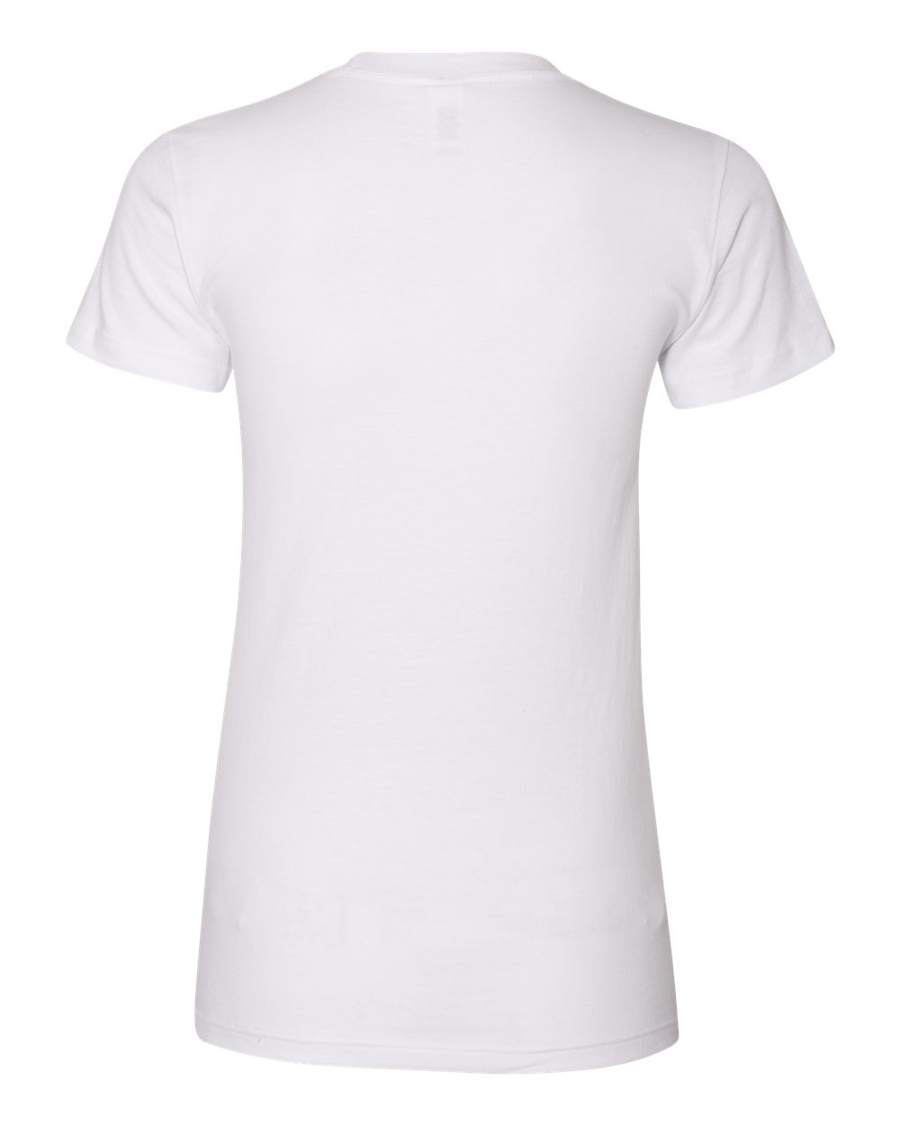Rear View of White Women’s USA-Made Fine Jersey Tee - 2102US