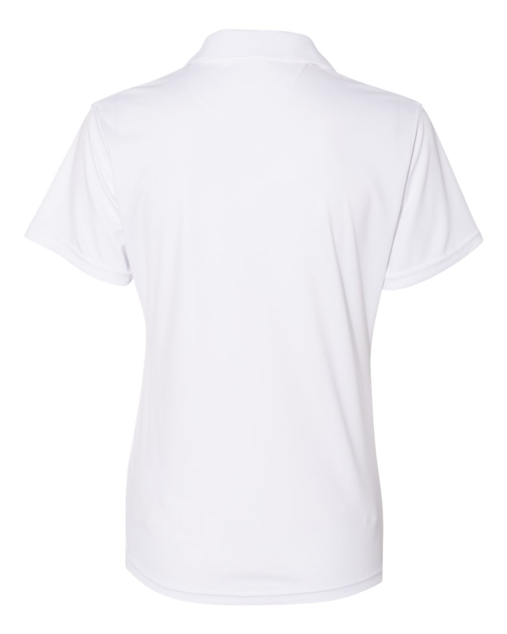 Rear View of White Women's Value Polyester Polo - 5100