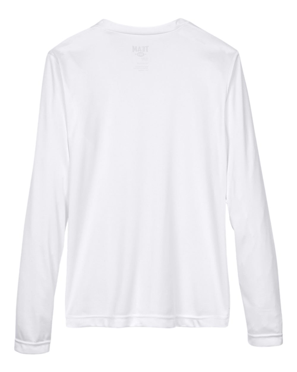 Rear View of White Women's Zone Performance Long Sleeve T-Shirt - TT11WL