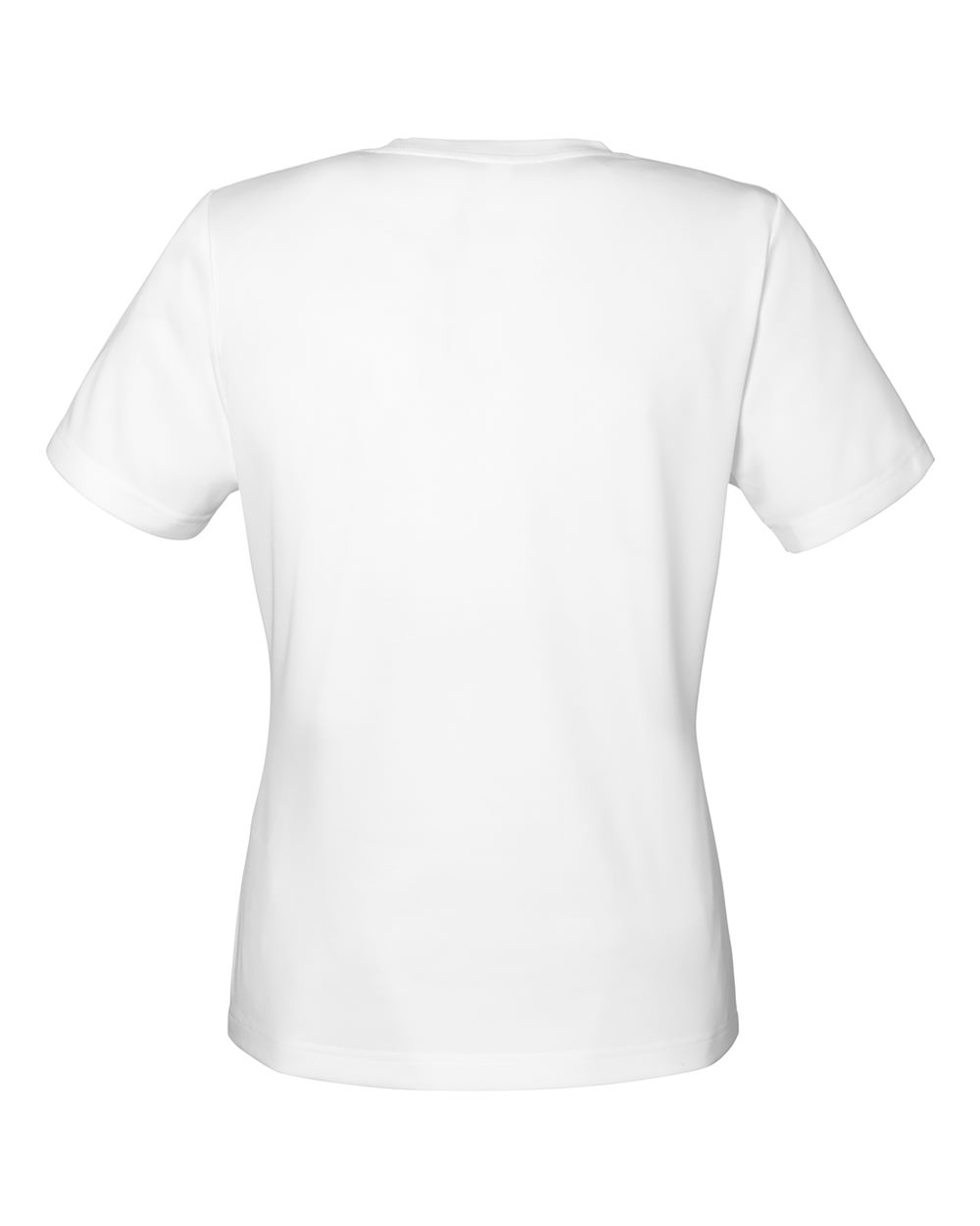Rear View of White Women's Zone Performance Mesh T-Shirt - TT15W