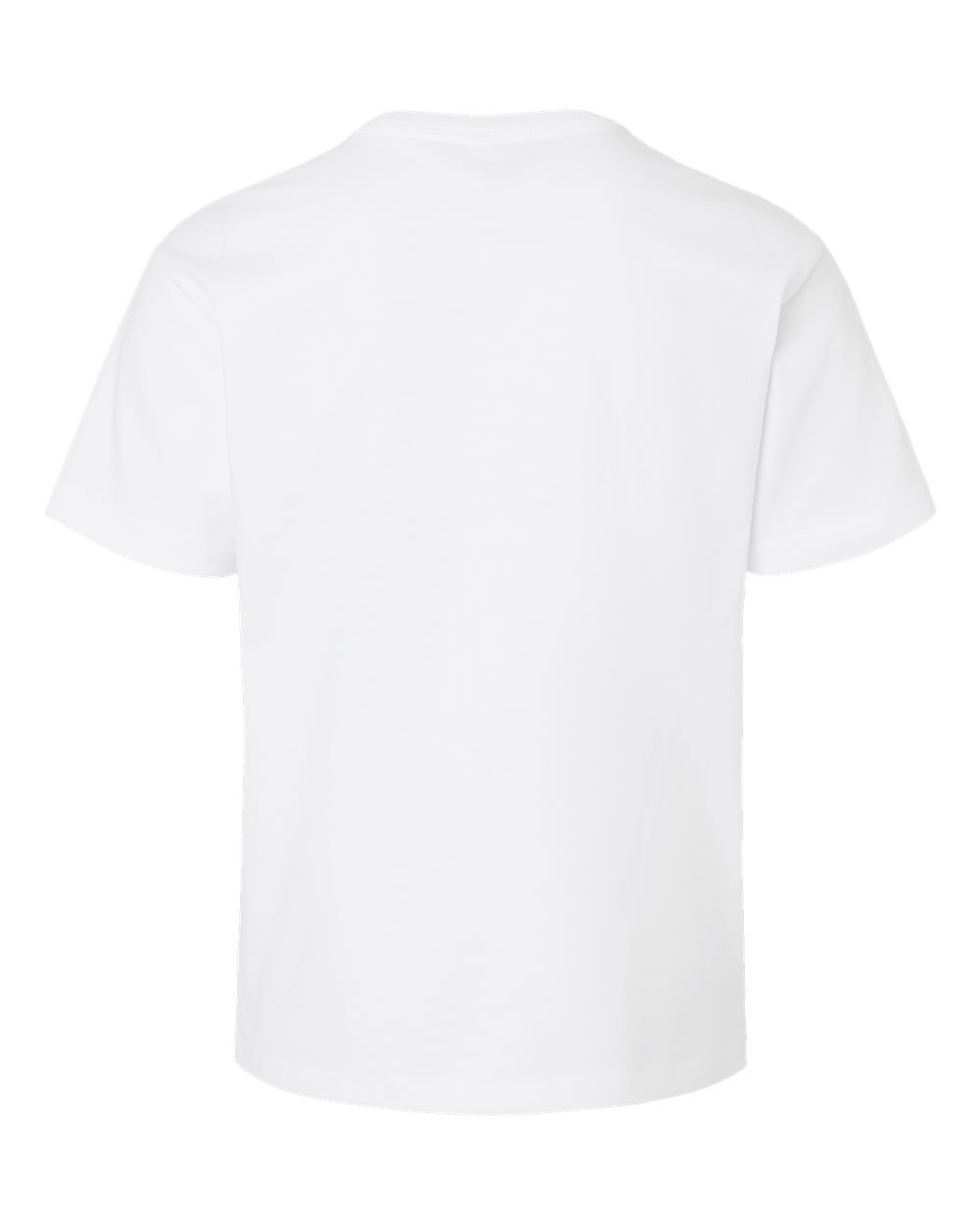 Rear View of White Youth 6oz. Heavyweight Tee - 3010Y