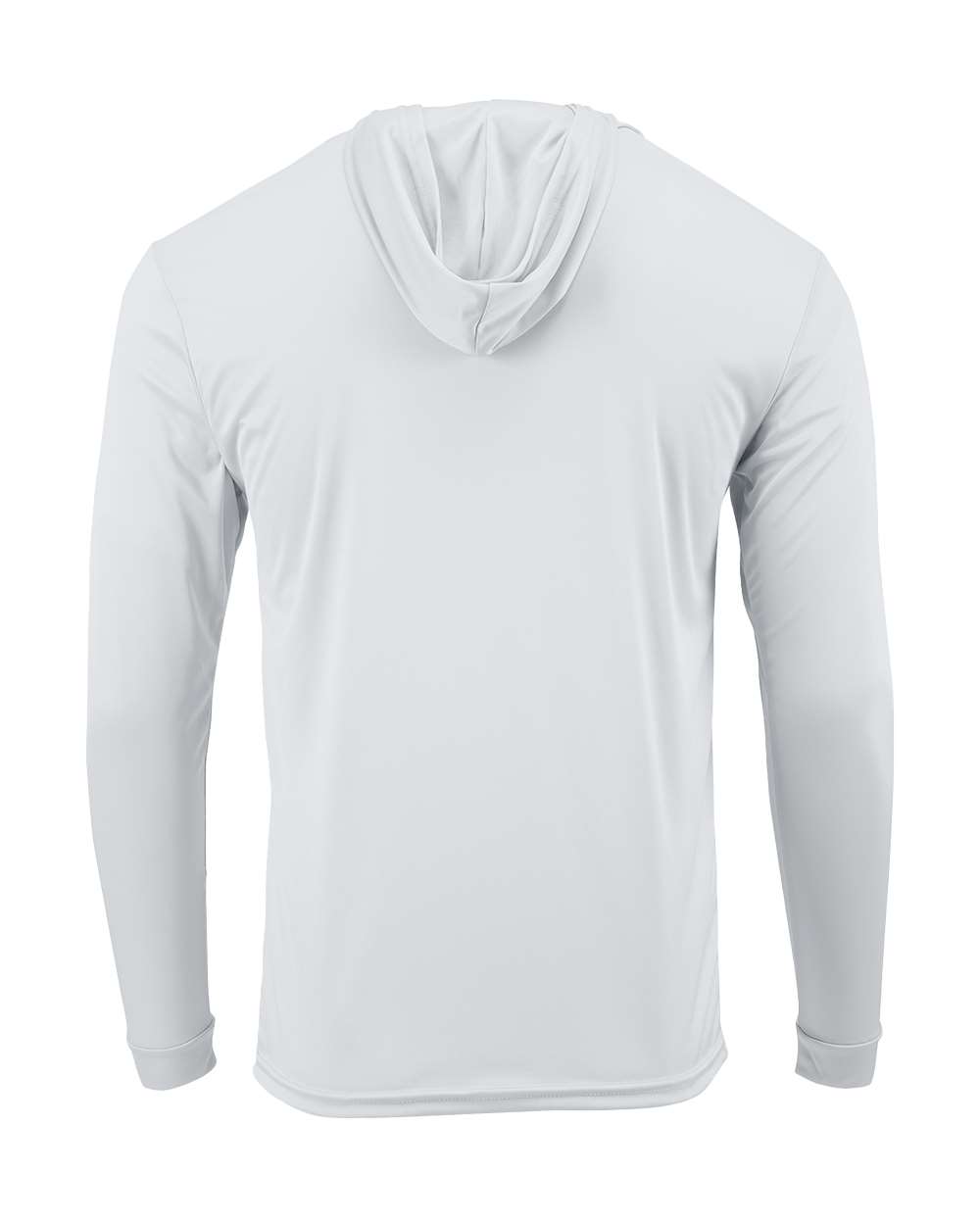 Rear View of White Youth Bahama Performance Hooded Long Sleeve T-Shirt - 221Y