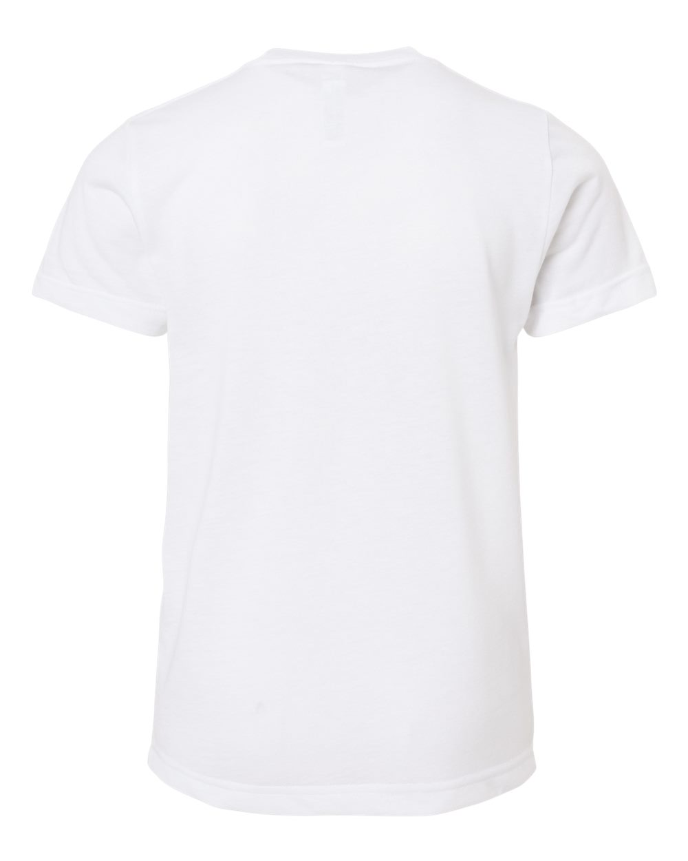 Rear View of White Youth Polyester Sublimation Tee - 1210